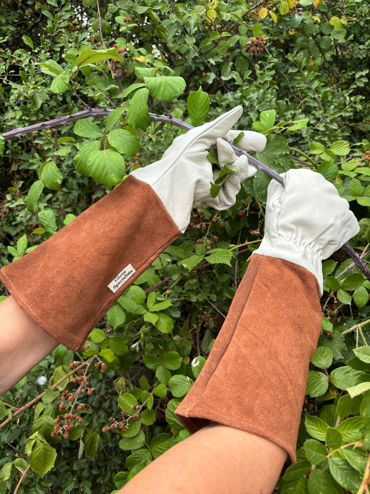 Leather Gauntlet Gardening Gloves